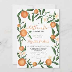Botanische Zitrusorange kleine Süße Babyparty Einladung