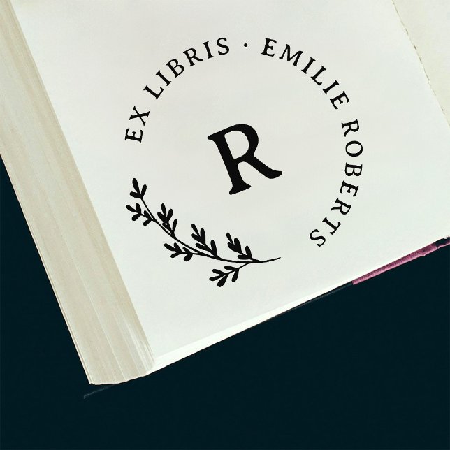 Botanische Zweigniederlassung Erstname Ex Libris Gummistempel (Von Creator hochgeladen)