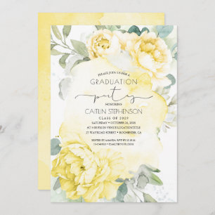Botanischer Abschluss Gelbe Flora Einladung
