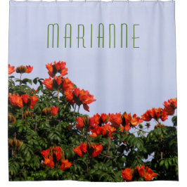 Botanischer afrikanischer Tulpe-Baum Duschvorhang