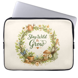 Botanischer Aquarell-Blumenkranz Inspirierend  Laptopschutzhülle