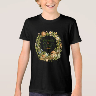 Botanischer Aquarell-Blumenkranz Inspirierend Tri-Blend Shirt