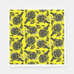 Botanischer Artischocken-Kunst-Wohndesign Serviette