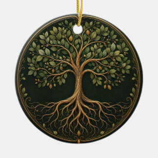Botanischer Baum, Baum des Lebens, Keramik-Ornamen Keramik Ornament