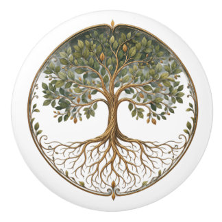 Botanischer Baum, Baum des Lebens, Keramikknopf Keramikknauf