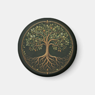 Botanischer Baum, Baum des Lebens, runder Magnet