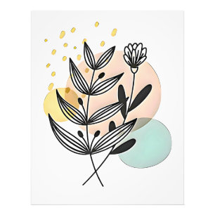 Botanischer Bliss – Minimalistische Blumenkunst Fotodruck