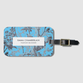 Botanischer Blue Chinoiserie Custom Luggage Tag Gepäckanhänger