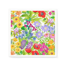 Botanischer Blumengarten Blume Papier Napkins