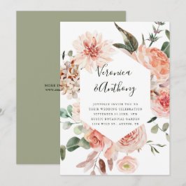 Botanischer Blumengarten Elegante Hexagon Hochzeit Einladung