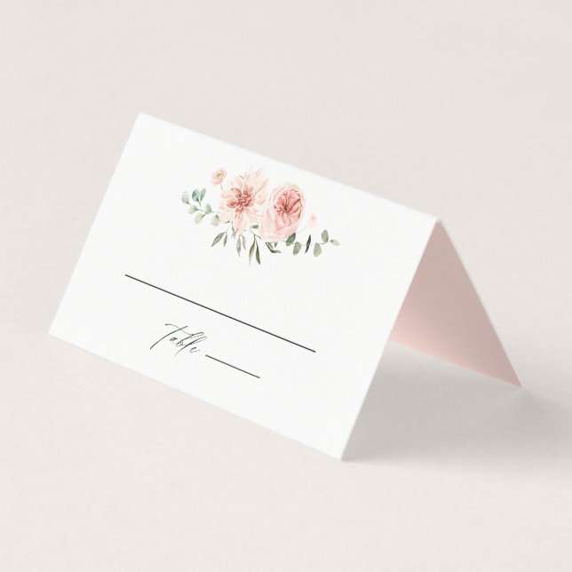 Botanischer Blumengarten Hochzeit-Platzkarte (Vorderseite)