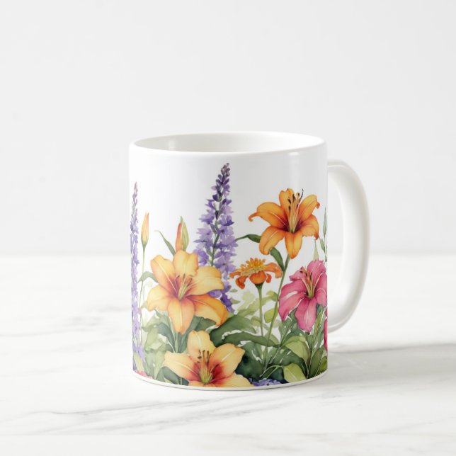 Botanischer Blumengarten Hübscher Garten Kaffeetasse (VorderseiteRechts)