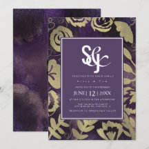 Botanischer Blumengarten Rose Gold Lila Hochzeit