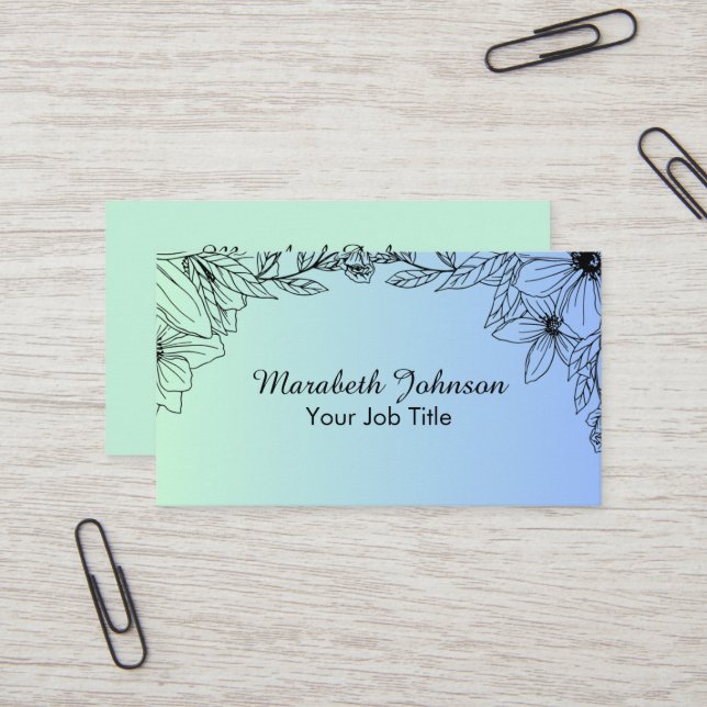 Botanischer Blumengarten Visitenkarte (Vorderseite/Rückseite Beispiel)