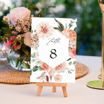 Botanischer Blumengarten Wasserfarben Hexagon Hoch Tischnummer<br><div class="desc">Diese Tischnummer verfügt über einen sechseckigen Rahmen mit Rose in Rosa,  Aquarell,  Dahlien,  Ranunculus,  Hydrangea und grünen Blätter. Klicken Sie auf die SCHALTFLÄCHE BLAUE DESIGN TOOL,  um eine erweiterte Anpassung dieses Designs zu erhalten. Matching-Elemente sind ebenfalls verfügbar.</div>
