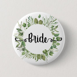 Botanischer Blumenkranz Kalligrafie Button