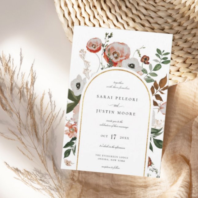 Botanischer Blumenrahmen im Herbst Einladung (Von Creator hochgeladen)