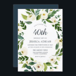Botanischer Blumenreath 40. Geburtstag Party laden Einladung<br><div class="desc">Botanischer Blumenstrauß 40. Geburtstag Party Einladen Schöne Weiße Blüte Siehe Matching Kollektion in Nest und Nest Store</div>