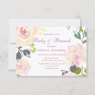 Botanischer Blumenstrauß, Baby & Brunch Einladung