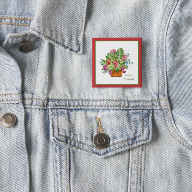 Botanischer Blumenstrauß Button (Beispiel)
