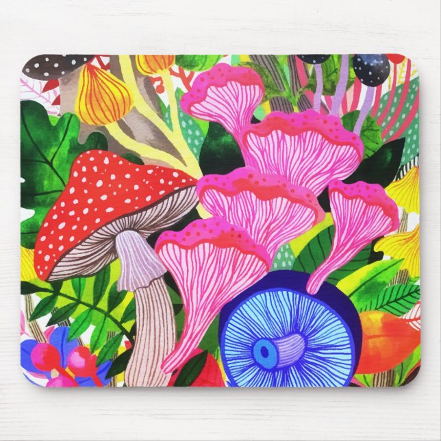 Botanischer Blumenwald Mousepad (Vorne)