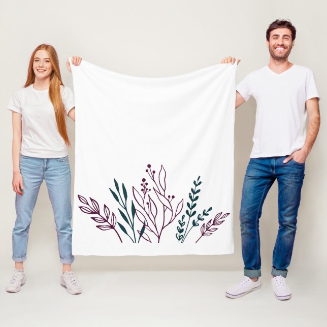 Botanischer Blumenzauber Fleecedecke (Beispiel)