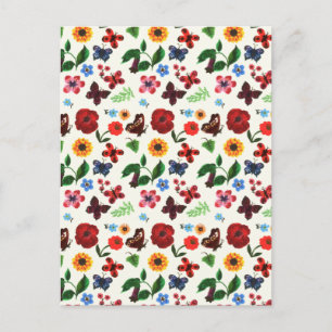Botanischer Blütenschmetterling Postkarte