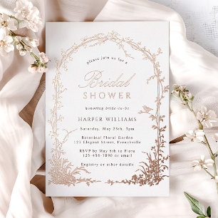 Botanischer Bogen Garten Brautparty Rose Gold Folieneinladung