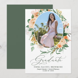 Botanischer Boho Bloom Foto Abschluss Ankündigung