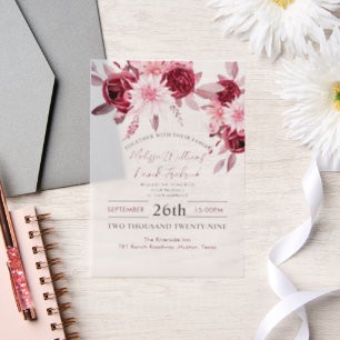 Botanischer Boho Chic Blumen Rosa Burgunder Hochze