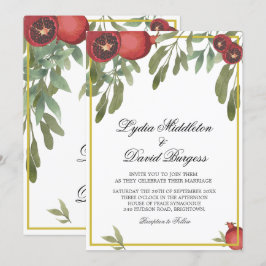 Botanischer Boho Hochzeit Elegante Landschaft Einladung