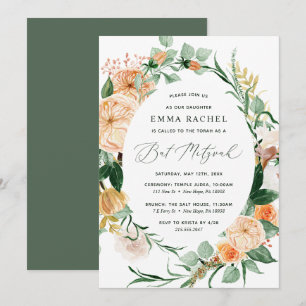 Botanischer Boho Personalisiert Greenery Bat Mitzv Einladung