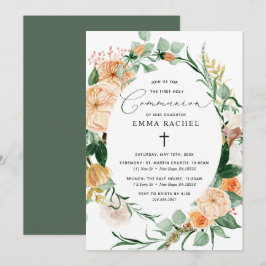 Botanischer Boho Personalisiert Greenery Communion Einladung