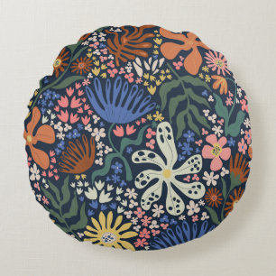 Botanischer Boho Rundes Kissen