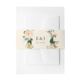 Botanischer Boho Wasserfarbe Blumengrün Peach Einladungsbanderole