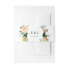 Botanischer Boho Wasserfarbener Blumengrün neutral Einladungsbanderole