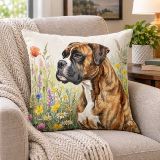 Botanischer Boxerhund Kissen