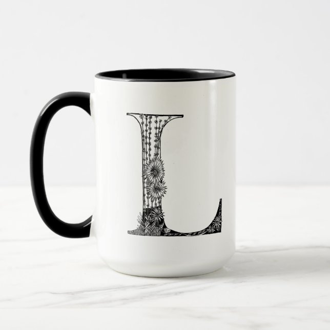 Botanischer Brief L Tasse, Art von Elizabeth Samps Tasse (Links)