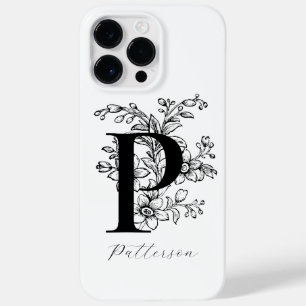 Botanischer Buchstabe P Monogramm Name Case-Mate iPhone 14 Pro Max Hülle