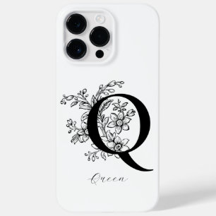 Botanischer Buchstabe Q Monogramm Name Case-Mate iPhone 14 Pro Max Hülle