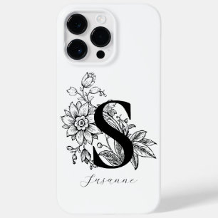 Botanischer Buchstabe S Monogramm Name Case-Mate iPhone 14 Pro Max Hülle