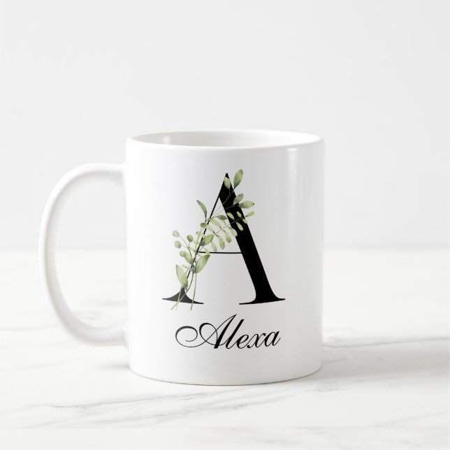 Botanischer BuchstabeA | Elegante benutzerdefinier Kaffeetasse (Links)