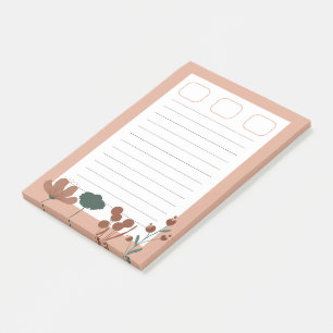 Botanischer Chic im weiblichen Rosa-Hintergrund Post-it Klebezettel