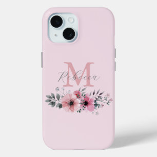 Botanischer Chic Rosa Aquarellblüte Case-Mate iPhone Hülle