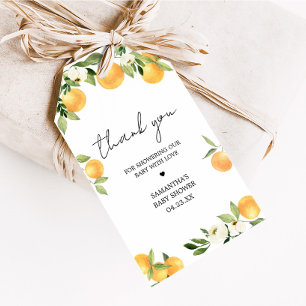 Botanischer Citrus Orange Little Süsse Gevor Tag Geschenkanhänger