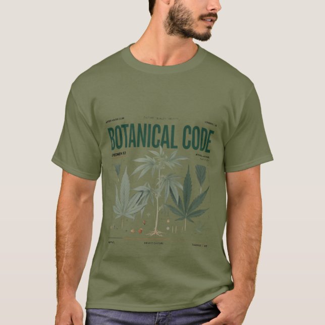 Botanischer Code Pflanzenstudie T-Shirt (Vorderseite)