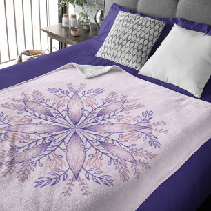 Botanischer Cottage-Core Boho Blumenstrauß-Kunst p Fleecedecke