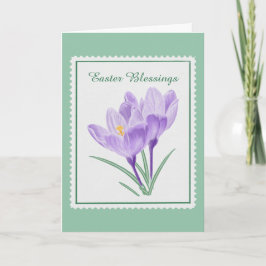 Botanischer Crocus Briefmarke Ostern Feiertagskarte