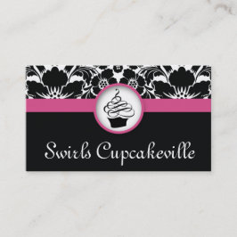 Botanischer Cupcake Floral Damask Pink Visitenkarte
