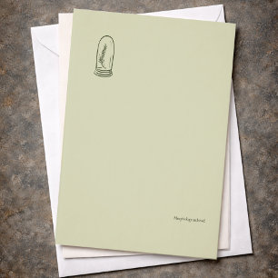 Botanischer Dark-Academia-Minimalist-Garten-Leser Briefbogen